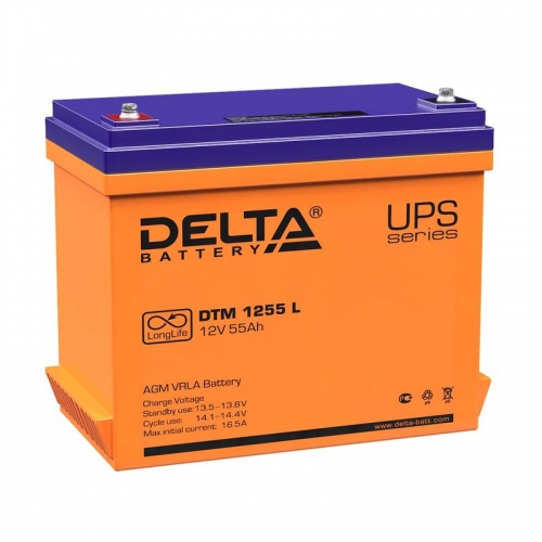 Батарея аккумуляторная 12В 55А.ч. Delta DTM 1255 L 419416
