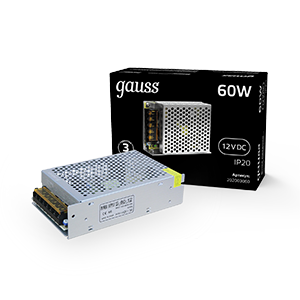 Блок питания LED STRIP PS 60Вт 12В Gauss 202003060 426814