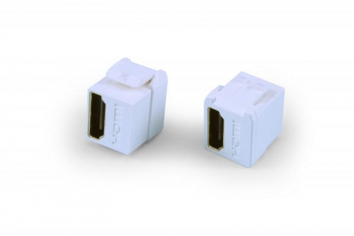 Вставка KJ1-HDMI-AS18-WH формата Keystone Jack с прох. адапт. HDMI (Type A) short body (18.2мм) ROHS бел. Hyperline 247089 1201687