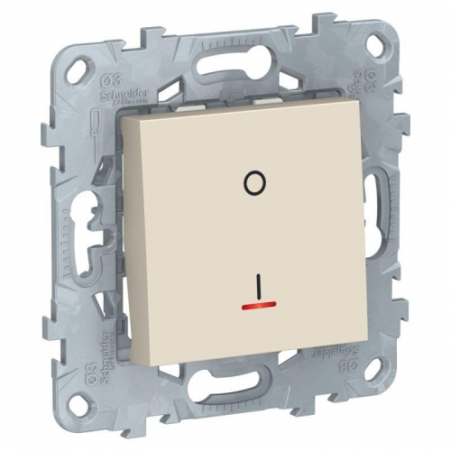 Выключатель 1-кл. 2п UNICA NEW с индик. (сх.2а) 16AX 250В беж. SchE NU526244S 1239966