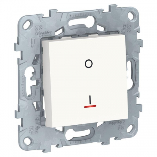 Выключатель 1-кл. 2п UNICA NEW с индик. (сх.2а) 16AX 250В бел. SchE NU526218S 1239962