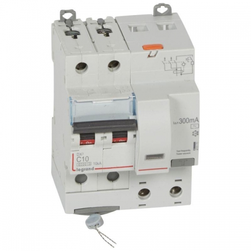 Выключатель автоматический дифференциального тока 2п C 10А 300мА тип AC 6кА DX3 4мод. Leg 411171 1016379
