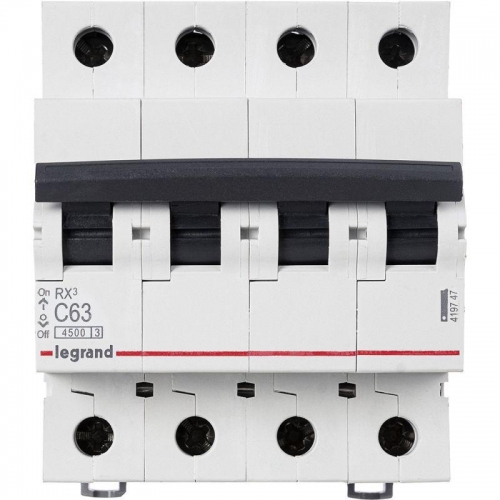 Выключатель автоматический модульный 4п C 63А 4.5кА RX3 Leg 419747 1199903