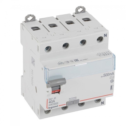 Выключатель дифференциального тока (УЗО) 4п 40А 500мА тип AC DX3 N справа Leg 411733 1015646