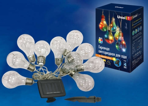 Гирлянда садовая USL-S-126/PT4000 BULBS на солнечной батарее IP44 Uniel UL-00003332 502207