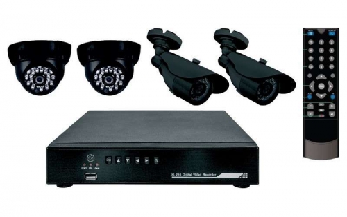 Комплект видеонаблюдения 2 внутр. камеры 2 наружные камеры (без жесткого диска) Rexant 45-0109 295341