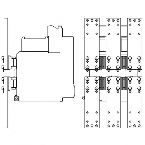 Комплект шин и контактов (шаг 116.5мм) для передн. подкл. стационарного Протон 25 (комплект из трех) Контактор 7007170 265938