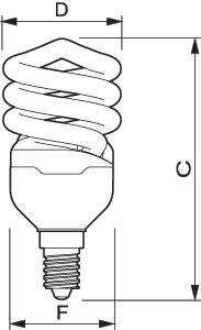 Лампа люминесцентная компакт. Tornado T2 8y 12Вт E14 спиральная 6500К CDL PHILIPS 929689381602 / 871829166288400 198892