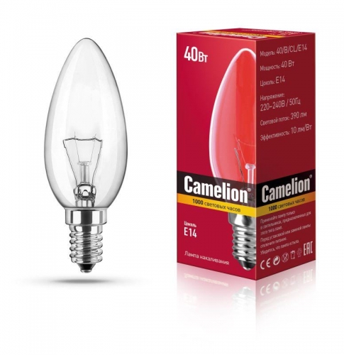 Лампа накаливания MIC B CL 40Вт E14 Camelion 8968 247327