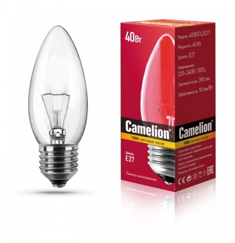 Лампа накаливания MIC B CL 40Вт E27 Camelion 8975 247330