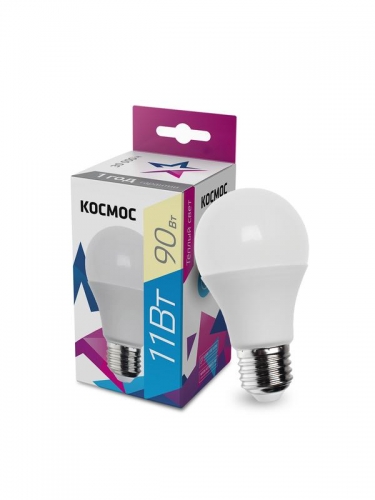 Лампа светодиодная LED BASIC A60 11Вт 220В E27 3000К КОСМОС LkecLED11wA60E2730 441265