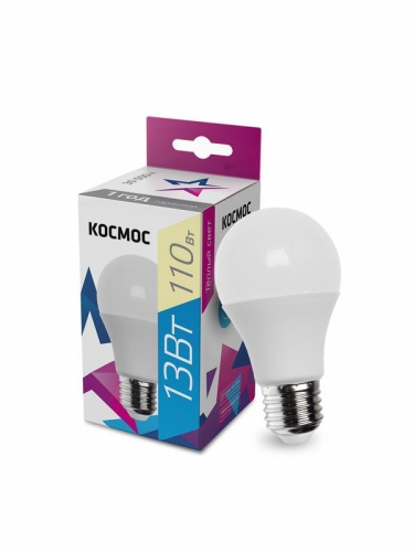 Лампа светодиодная LED BASIC A60 13Вт 220В E27 3000К КОСМОС LkecLED13wA60E2730 452437