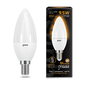 Лампа светодиодная Led Candle E14 9.5Вт 3000К Gauss 103101110 503356