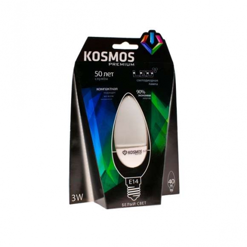 Лампа светодиодная LED KOSMOS premium 3Вт Свеча E14 230В 4500К Космос KLED3wCN230vE1445 236011