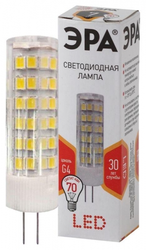 Лампа светодиодная LED smd JC-7w-220V-corn ceramics-827-G4 ЭРА Б0027859 1231431