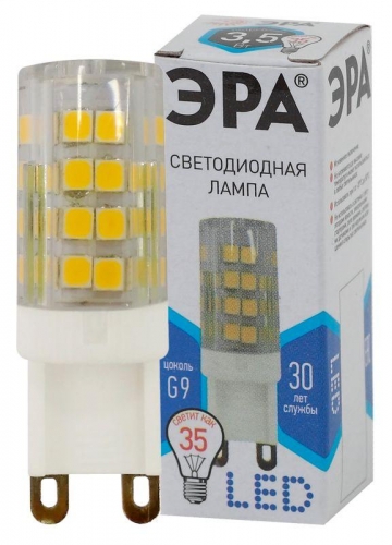 Лампа светодиодная LED smd JCD-3.5w-220V-corn ceramics-840-G9 ЭРА Б0027862 1231434