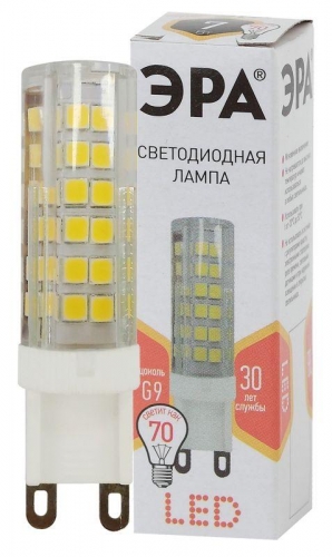 Лампа светодиодная LED smd JCD-7w-220V-corn ceramics-827-G9 ЭРА Б0027865 1231439