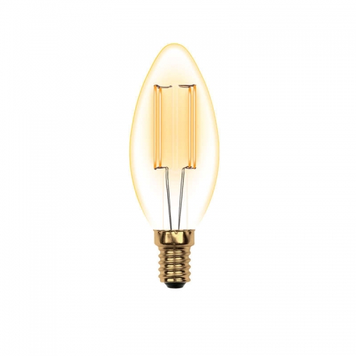 Лампа светодиодная LED-C35-5W/GOLDEN/E14 GLV21GO Vintage форма "свеча" зол. колба упак. картон Uniel UL-00002396 485450