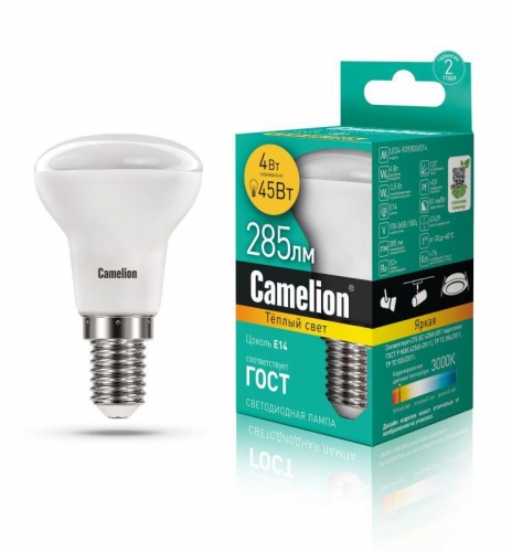 Лампа светодиодная LED4-R39/830/E14 4Вт 220В Camelion 13353 512269