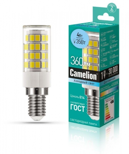 Лампа светодиодная LED4-S105/845/E14 4Вт 220В Camelion 13156 492017