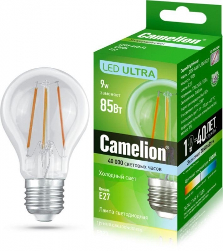 Лампа светодиодная LED9-A60-FL/845/E27 9Вт грушевидная 220В Camelion 13233 1229951