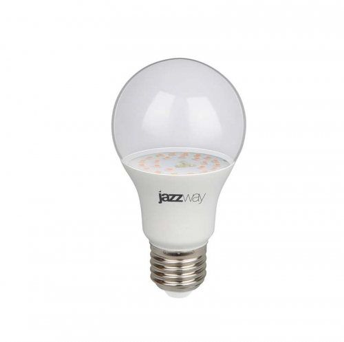 Лампа светодиодная для растений PPG A60 Agro 9Вт грушевидная CLEAR E27 IP20 Jazzway 4895205008946 477243