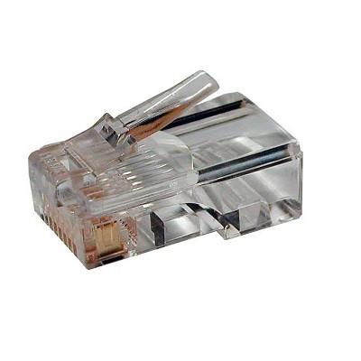 Разъем PLUG-8P8C-U-C3-100 RJ45(8P8C) под витую пару кат.3 (6 µ"/ 6 мкр. дюйм) универс. (для ож и мж кабеля) (уп.100шт) Hyperline 49344 1202638