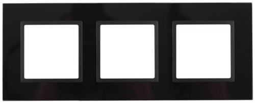 Рамка 3-м 14-5103-05 стекло Elegance черный+антрацит ЭРА Б0034510 1232104