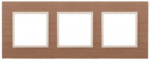 Рамка 3-м 14-5303-07 дерево Elegance ясень+сл. кость ЭРА Б0034578 1232172