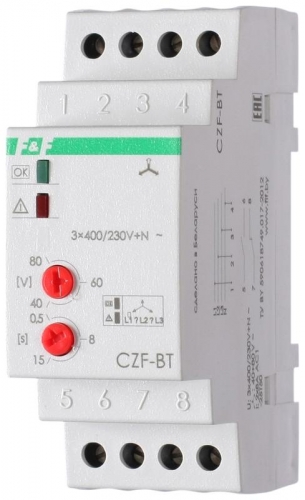 Реле контроля фаз 3-х фазное 160-260В CZF-BT F&F EA04.001.004 210280