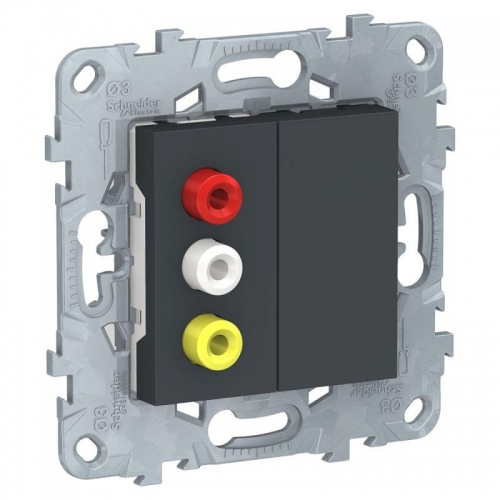 Розетка UNICA NEW 3 RCA антрацит SchE NU543154 1240004