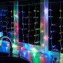 Гирлянда "Светодиодный дождь" с контроллером 1.5х1м 96LED мульти. прозр. провод 8Вт 230В IP20 NEON-NIGHT 235-029 305381